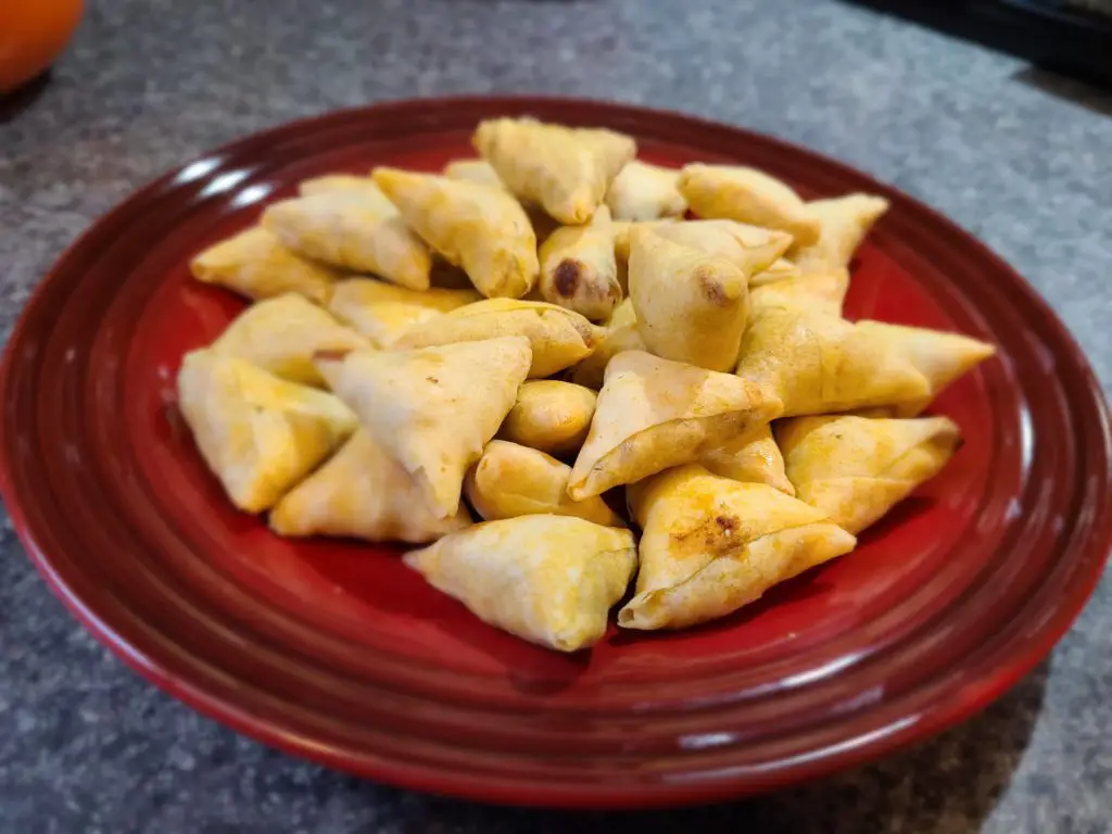 mini samosas in an air fryer